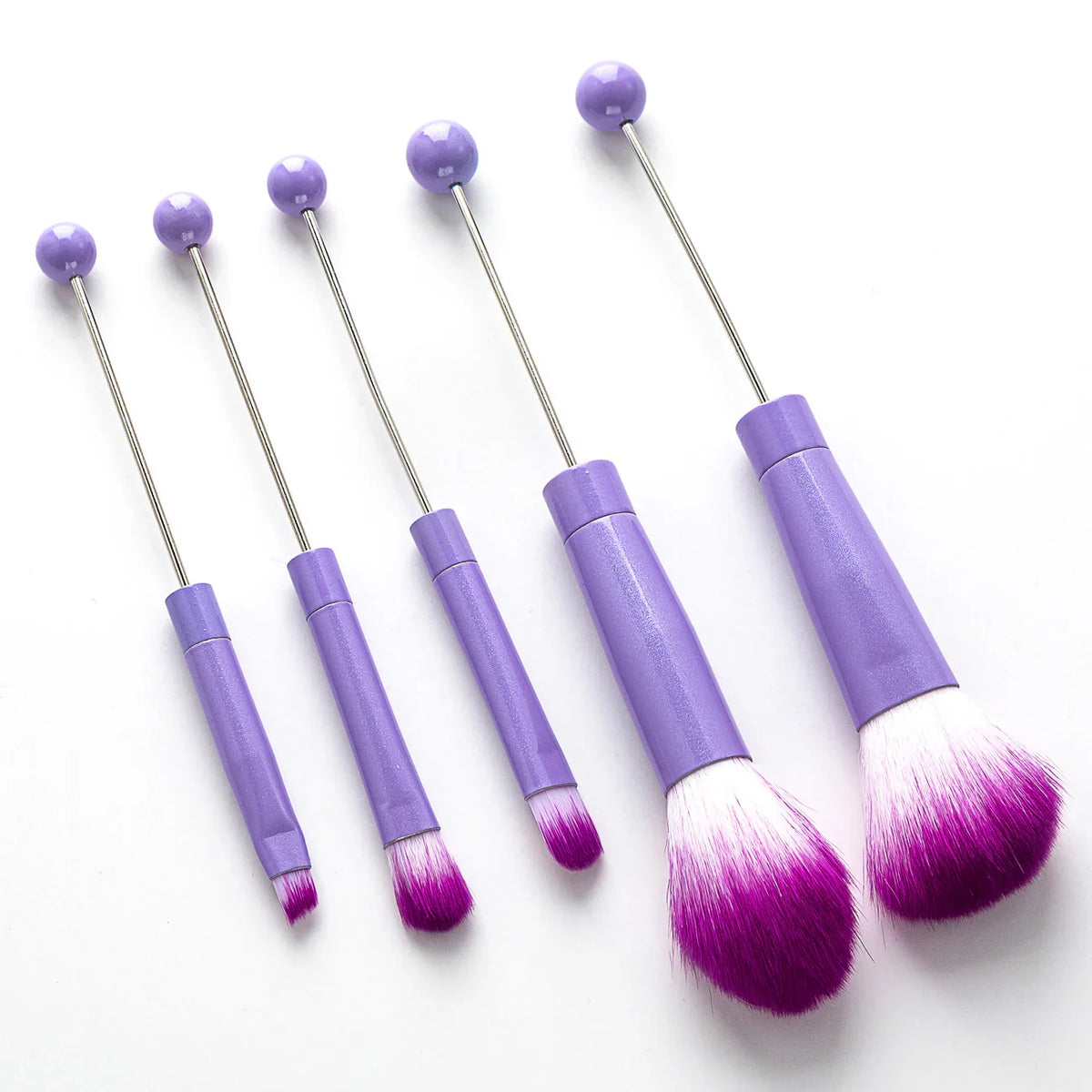 5 DIY Metal Handle Beaded Makeup Brush Suit | DIY Beadable Pen Craft Gift Idea