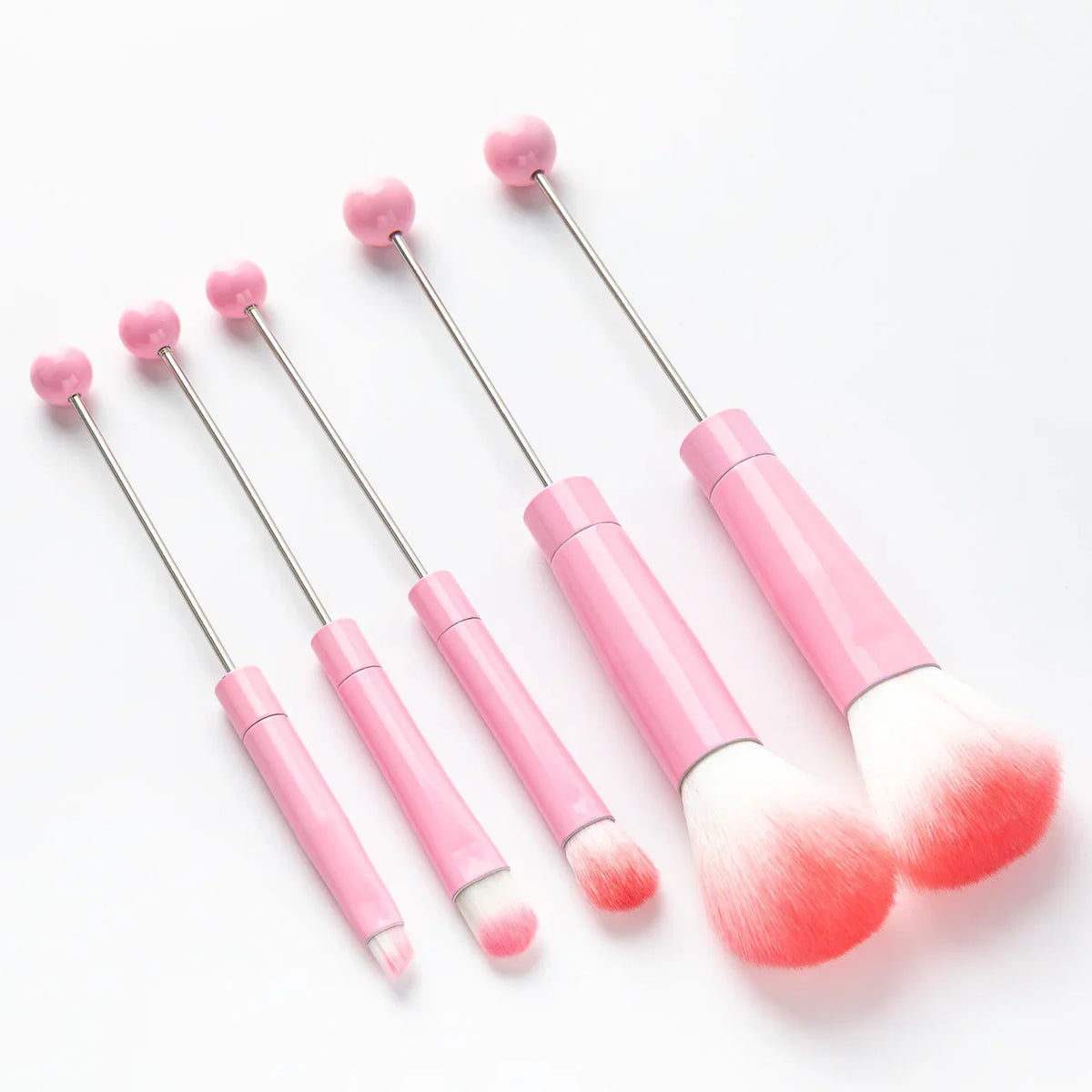 5 DIY Metal Handle Beaded Makeup Brush Suit | DIY Beadable Pen Craft Gift Idea