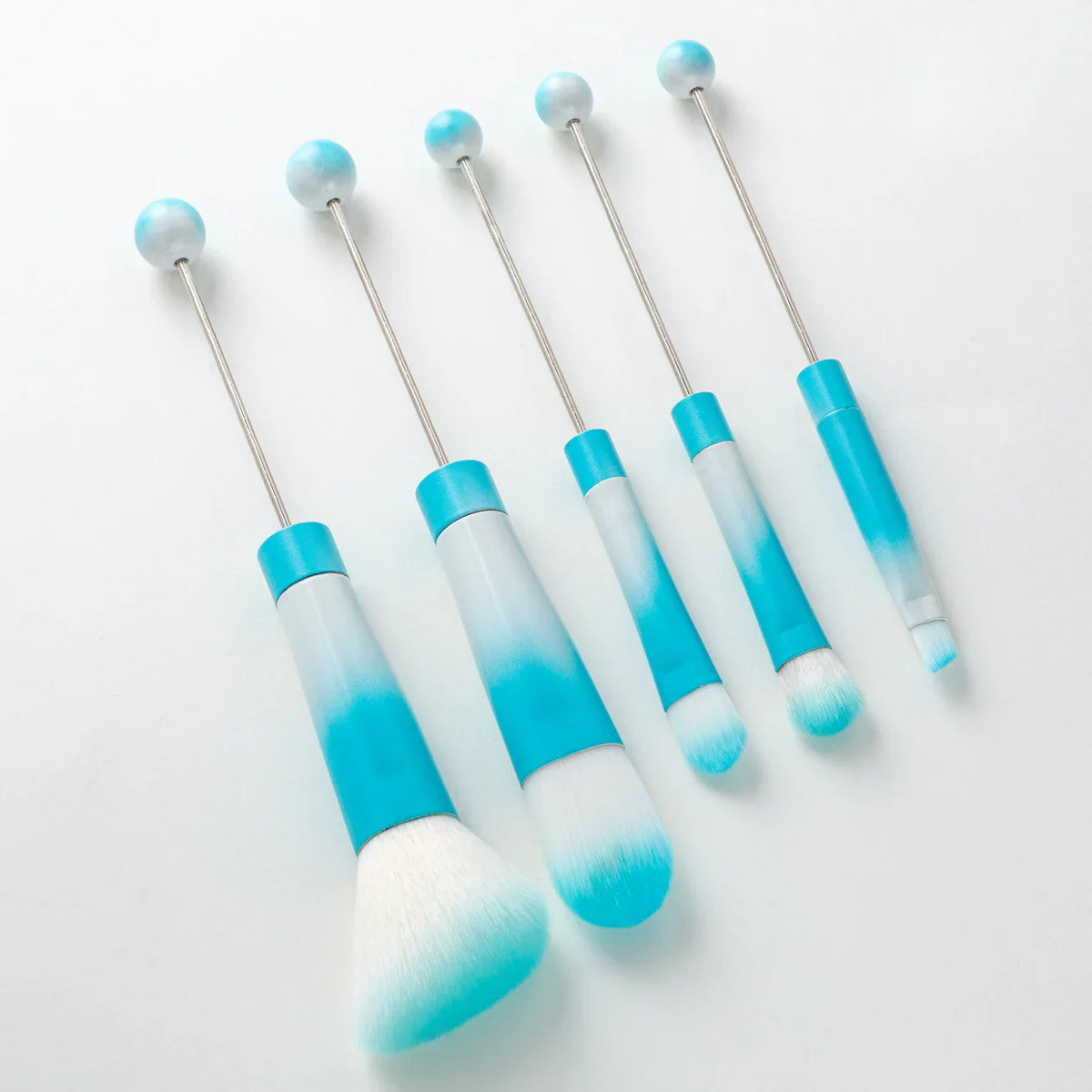 5 DIY Metal Handle Beaded Makeup Brush Suit | DIY Beadable Pen Craft Gift Idea