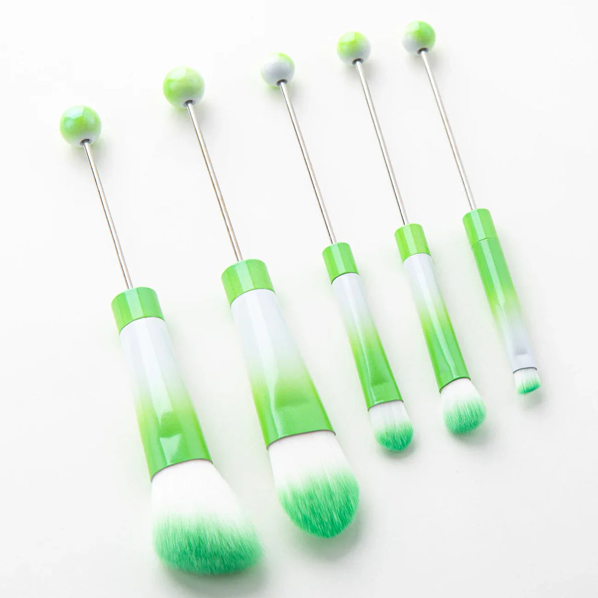 5 DIY Metal Handle Beaded Makeup Brush Suit | DIY Beadable Pen Craft Gift Idea