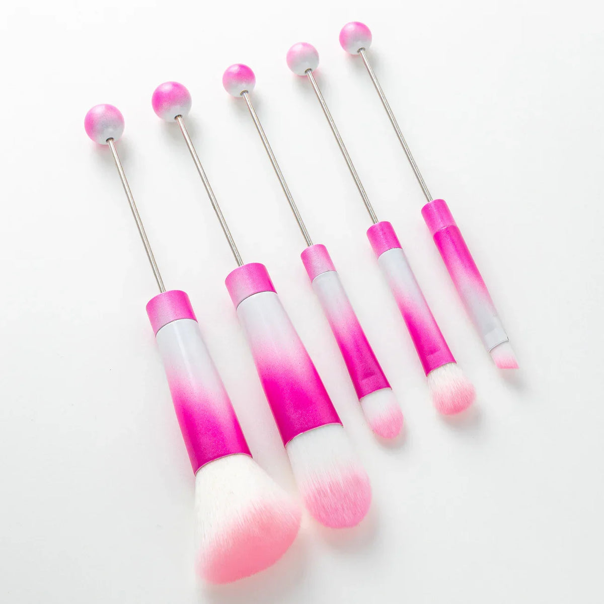 5 DIY Metal Handle Beaded Makeup Brush Suit | DIY Beadable Pen Craft Gift Idea