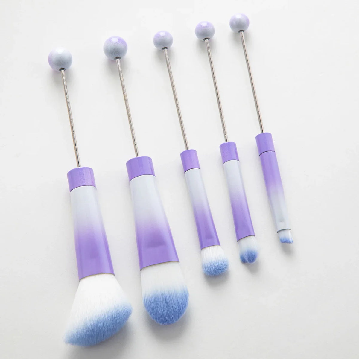 5 DIY Metal Handle Beaded Makeup Brush Suit | DIY Beadable Pen Craft Gift Idea