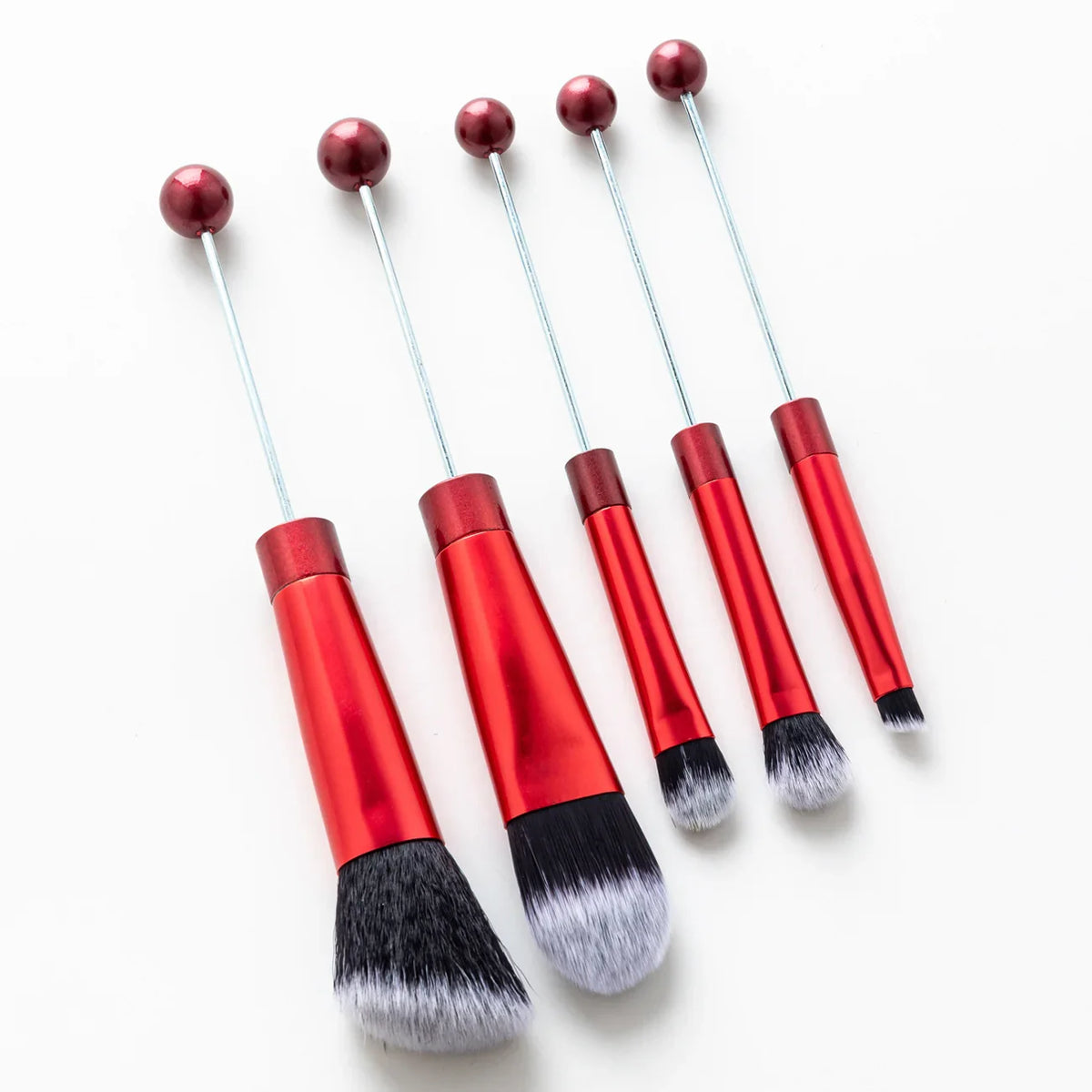 5 DIY Metal Handle Beaded Makeup Brush Suit | DIY Beadable Pen Craft Gift Idea