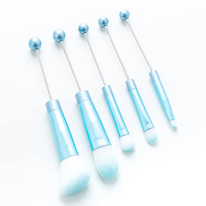 5 DIY Metal Handle Beaded Makeup Brush Suit