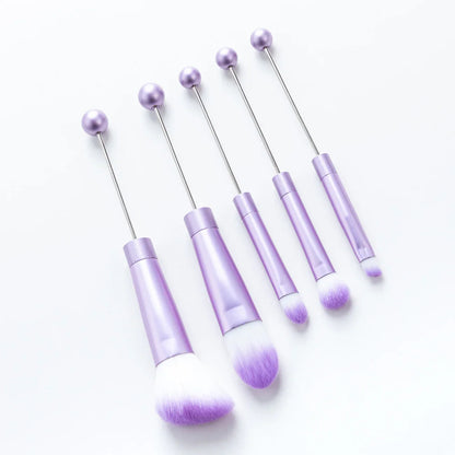 5 DIY Metal Handle Beaded Makeup Brush Suit