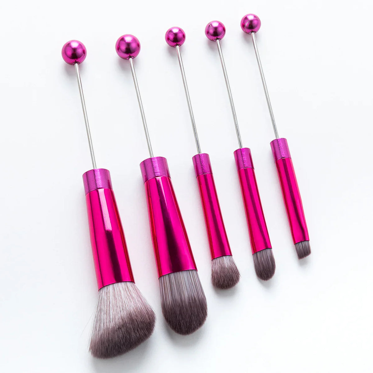 5 DIY Metal Handle Beaded Makeup Brush Suit | DIY Beadable Pen Craft Gift Idea