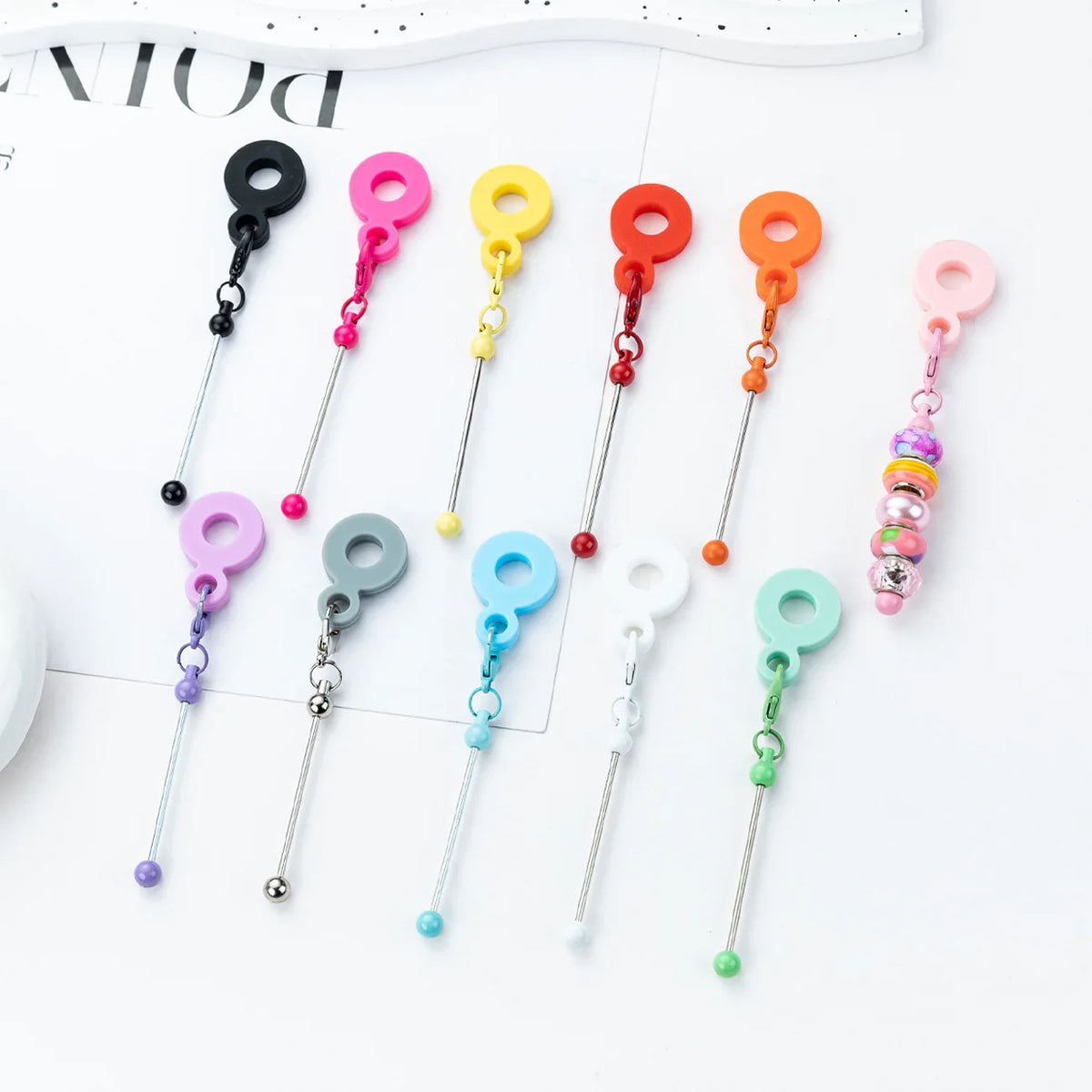 DIY Beaded Silicone Straw Hanging Decoration Suitable for 8mm-10mm Water Cup Straw | DIY Beadable Pen Craft Gift Idea