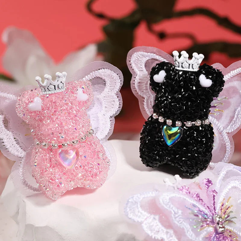 Wings Bear Sugar Beads Full Diamond Beads | Acrylic Bead for DIY Bracelet Keychain Jewelry Making