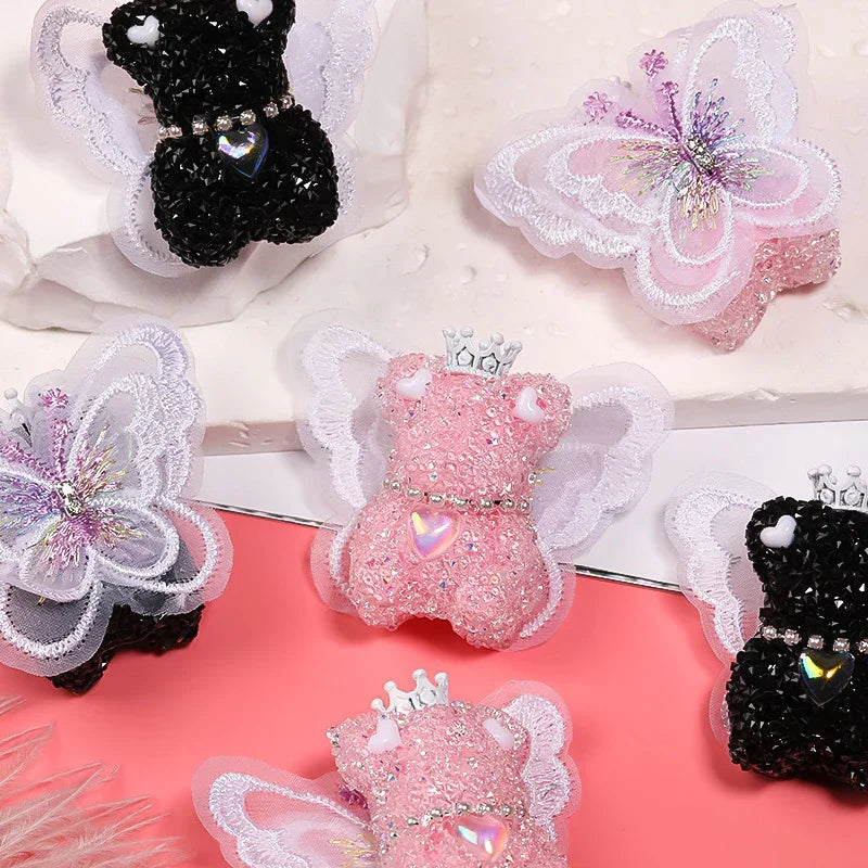 Wings Bear Sugar Beads Full Diamond Beads | Acrylic Bead for DIY Bracelet Keychain Jewelry Making