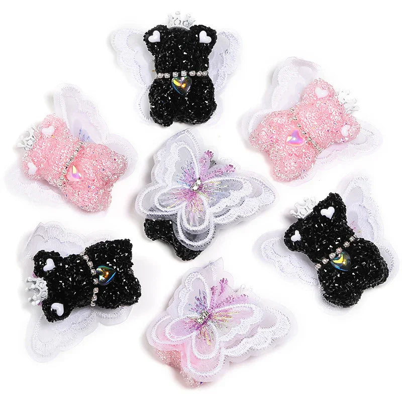 Wings Bear Sugar Beads Full Diamond Beads | Acrylic Bead for DIY Bracelet Keychain Jewelry Making