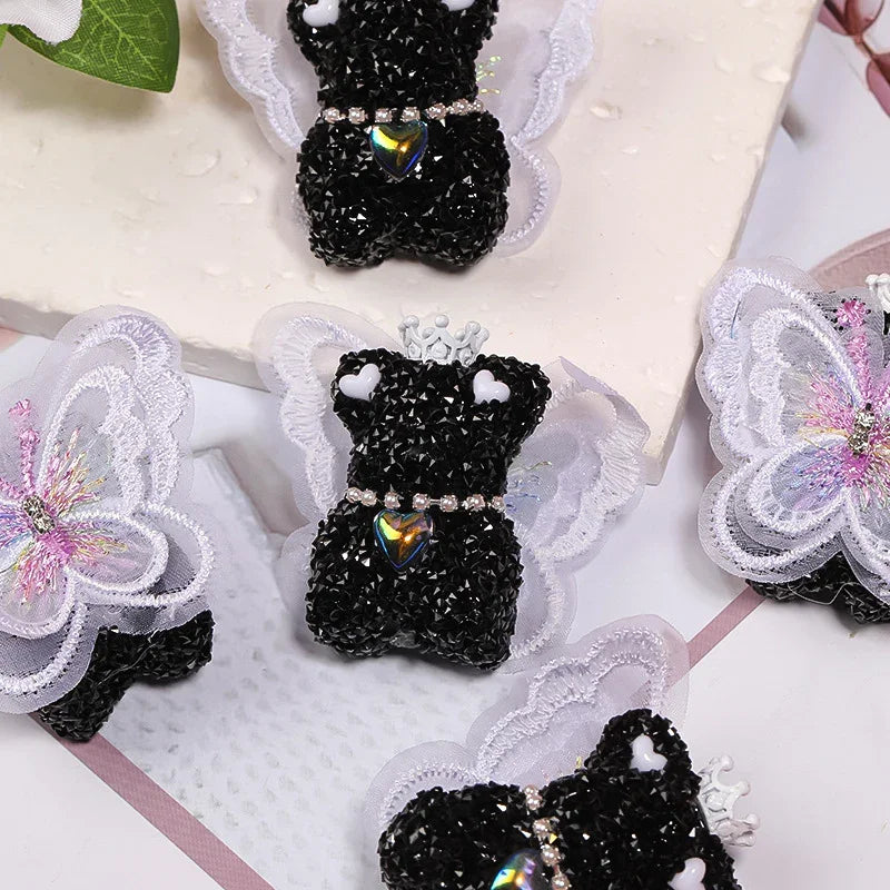Wings Bear Sugar Beads Full Diamond Beads | Acrylic Bead for DIY Bracelet Keychain Jewelry Making