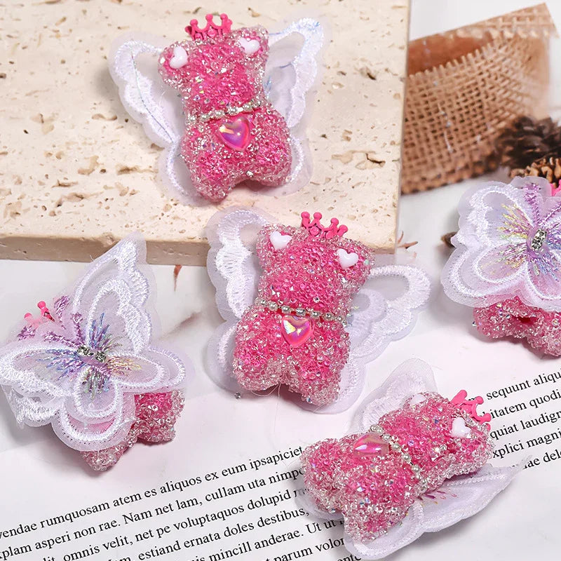 Wings Bear Sugar Beads Full Diamond Beads | Acrylic Bead for DIY Bracelet Keychain Jewelry Making