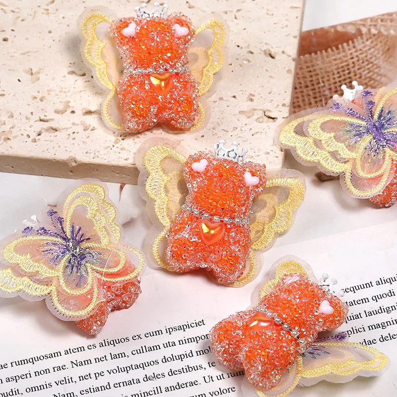 Wings Bear Sugar Beads Full Diamond Beads | Acrylic Bead for DIY Bracelet Keychain Jewelry Making