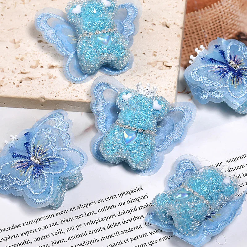 Wings Bear Sugar Beads Full Diamond Beads | Acrylic Bead for DIY Bracelet Keychain Jewelry Making