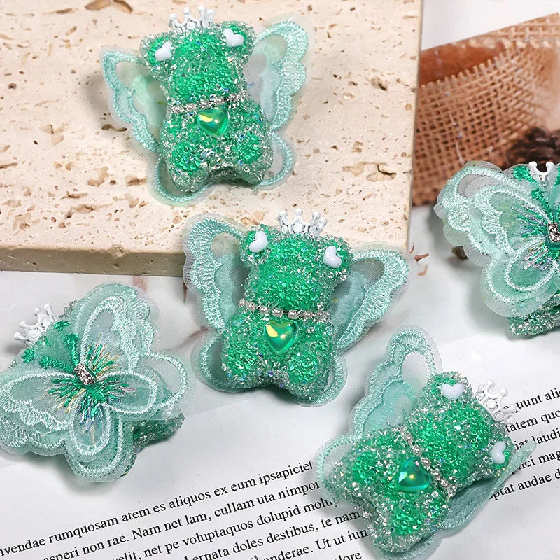 Wings Bear Sugar Beads Full Diamond Beads | Acrylic Bead for DIY Bracelet Keychain Jewelry Making