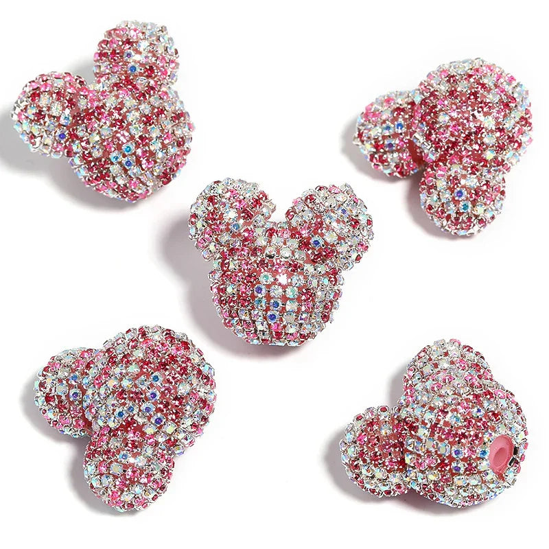 Color Mickey Head Rhinestone Chain Drill Ball Beaded