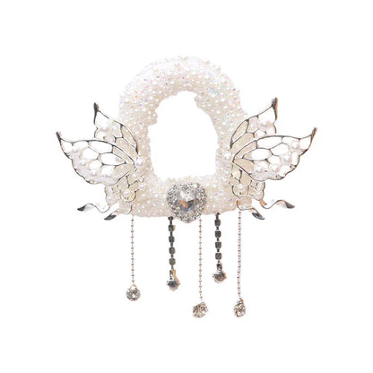 DIY Wings Photo Frame Beads Beaded Pen Pendant