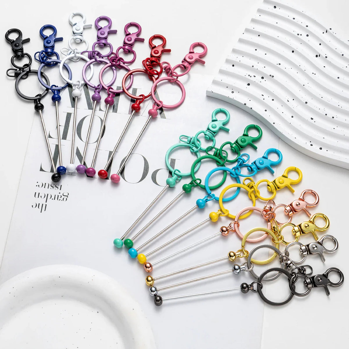 DIY Beaded Keychain Gradient Color Keychain | DIY Beadable Pen Craft Gift Idea