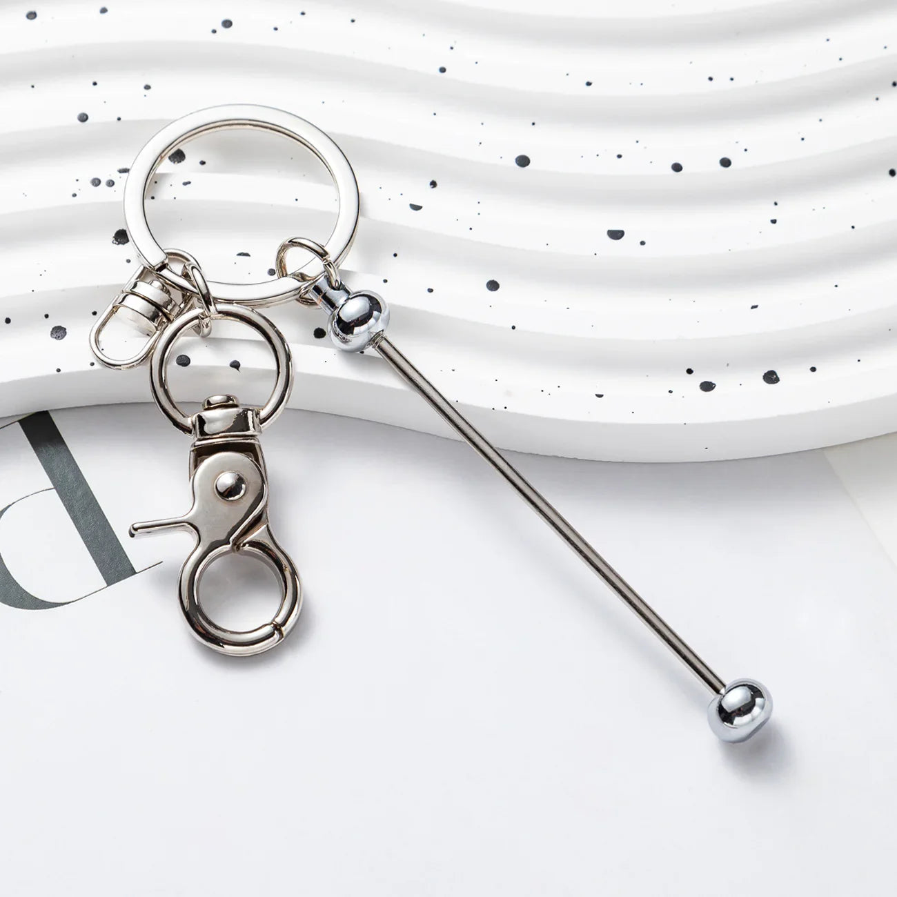 DIY Beaded Keychain Gradient Color Keychain