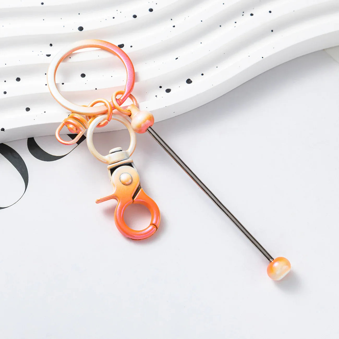 DIY Beaded Keychain Gradient Color Keychain