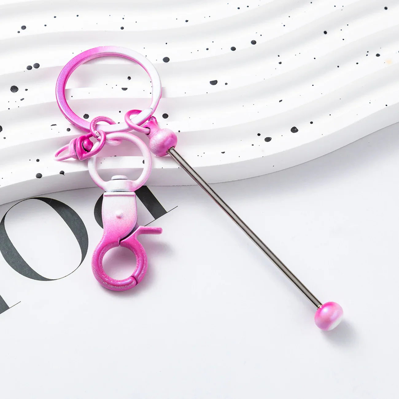DIY Beaded Keychain Gradient Color Keychain