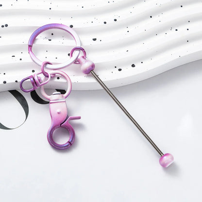 DIY Beaded Keychain Gradient Color Keychain