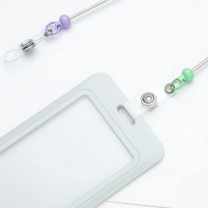 Card Holder Retractable Easy-pull Buckle DIY Beads Badge ID Easy-pull Pull Buckle