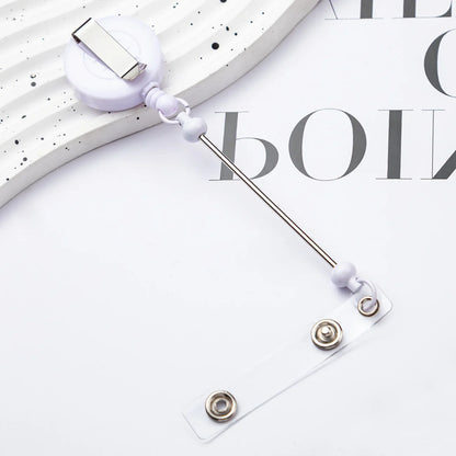 Card Holder Retractable Easy-pull Buckle DIY Beads Badge ID Easy-pull Pull Buckle