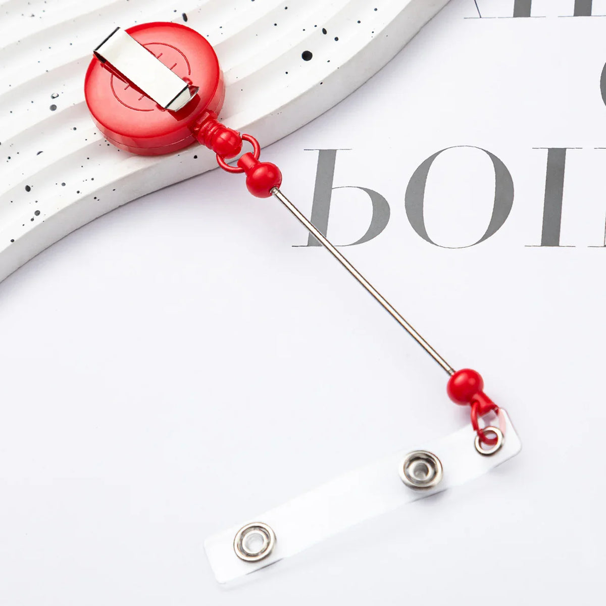 Card Holder Retractable Easy-pull Buckle DIY Beads Badge ID Easy-pull Pull Buckle | DIY Beadable Pen Craft Gift Idea