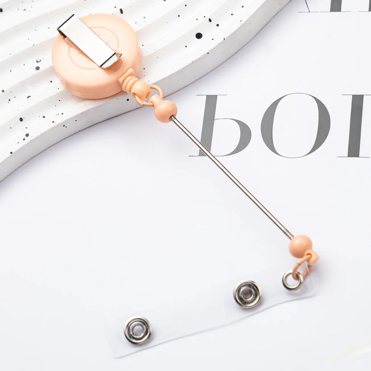 Card Holder Retractable Easy-pull Buckle DIY Beads Badge ID Easy-pull Pull Buckle | DIY Beadable Pen Craft Gift Idea