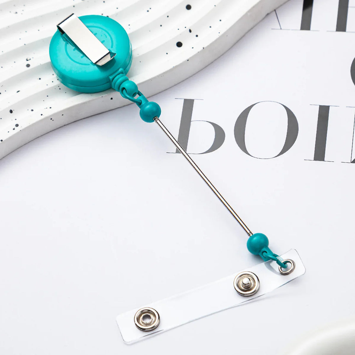 Card Holder Retractable Easy-pull Buckle DIY Beads Badge ID Easy-pull Pull Buckle | DIY Beadable Pen Craft Gift Idea