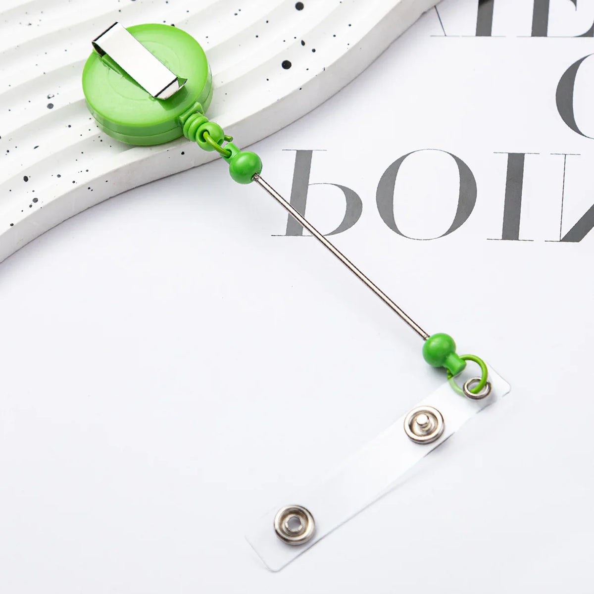 Card Holder Retractable Easy-pull Buckle DIY Beads Badge ID Easy-pull Pull Buckle | DIY Beadable Pen Craft Gift Idea