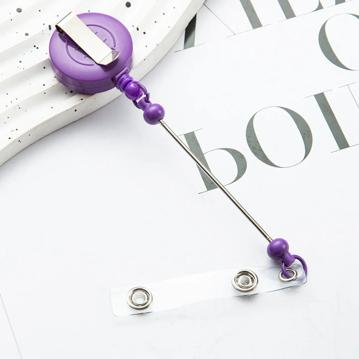 Card Holder Retractable Easy-pull Buckle DIY Beads Badge ID Easy-pull Pull Buckle | DIY Beadable Pen Craft Gift Idea