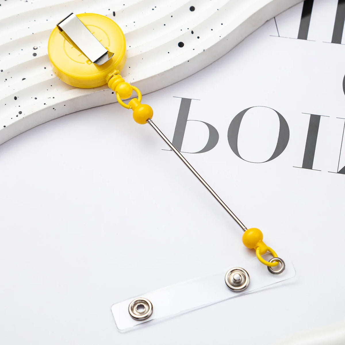 Card Holder Retractable Easy-pull Buckle DIY Beads Badge ID Easy-pull Pull Buckle | DIY Beadable Pen Craft Gift Idea