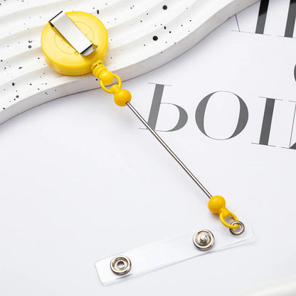 Card Holder Retractable Easy-pull Buckle DIY Beads Badge ID Easy-pull Pull Buckle