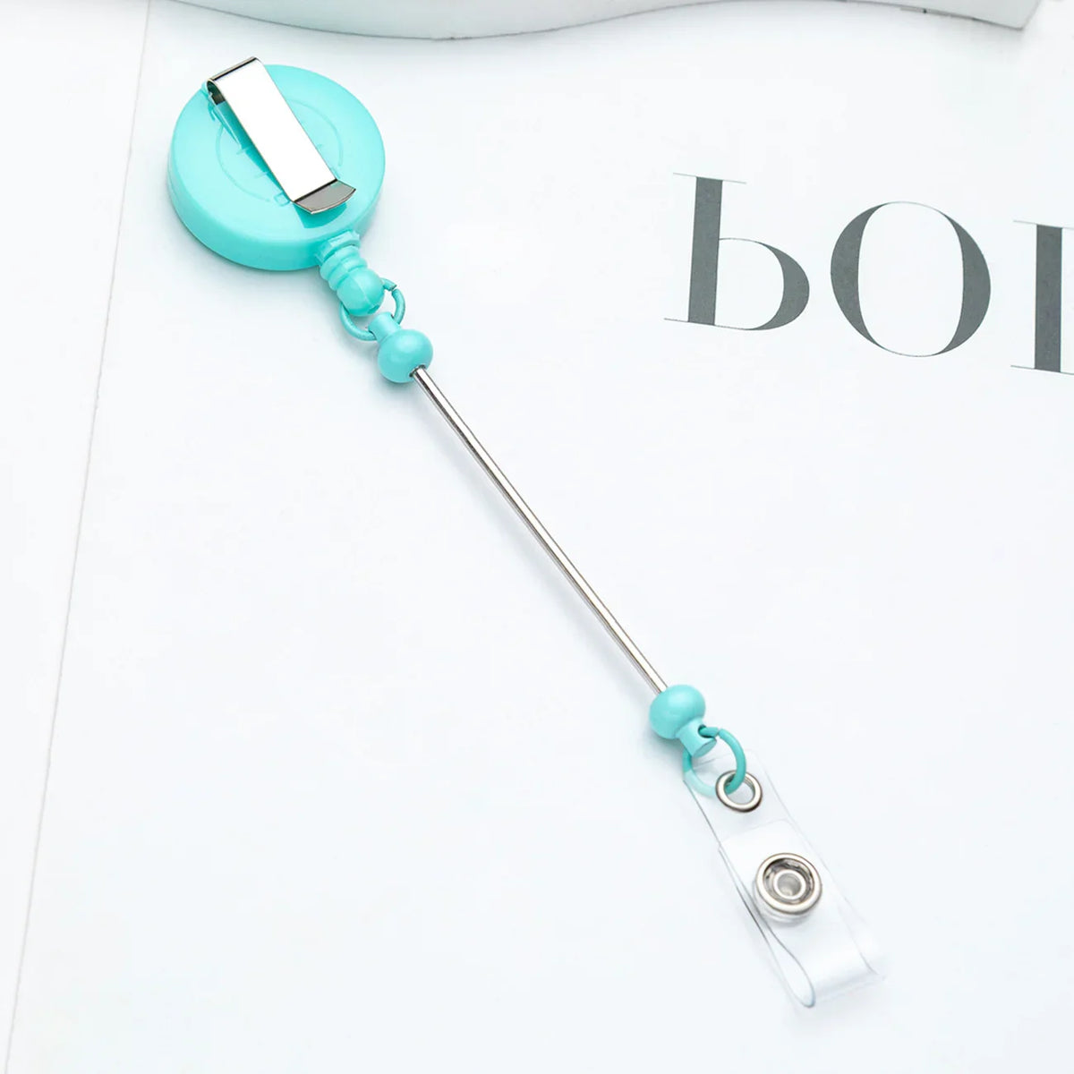 Card Holder Retractable Easy-pull Buckle DIY Beads Badge ID Easy-pull Pull Buckle | DIY Beadable Pen Craft Gift Idea