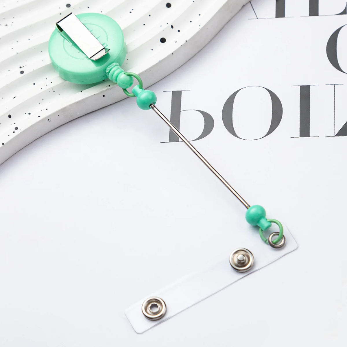 Card Holder Retractable Easy-pull Buckle DIY Beads Badge ID Easy-pull Pull Buckle | DIY Beadable Pen Craft Gift Idea