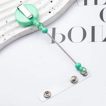 Card Holder Retractable Easy-pull Buckle DIY Beads Badge ID Easy-pull Pull Buckle