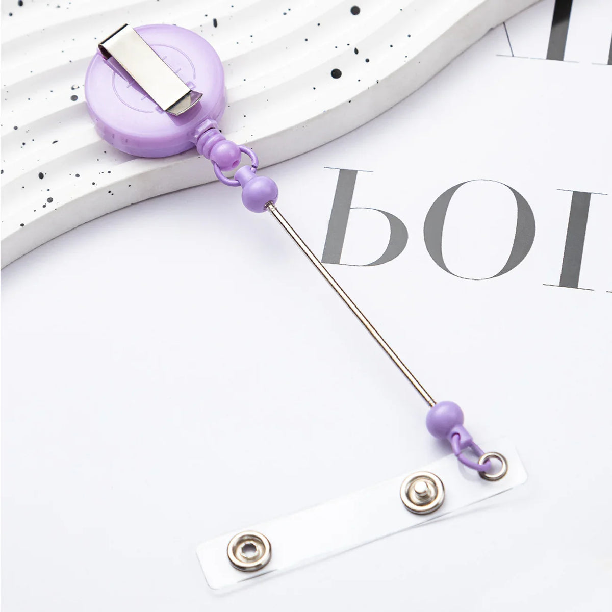 Card Holder Retractable Easy-pull Buckle DIY Beads Badge ID Easy-pull Pull Buckle | DIY Beadable Pen Craft Gift Idea