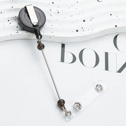 Card Holder Retractable Easy-pull Buckle DIY Beads Badge ID Easy-pull Pull Buckle