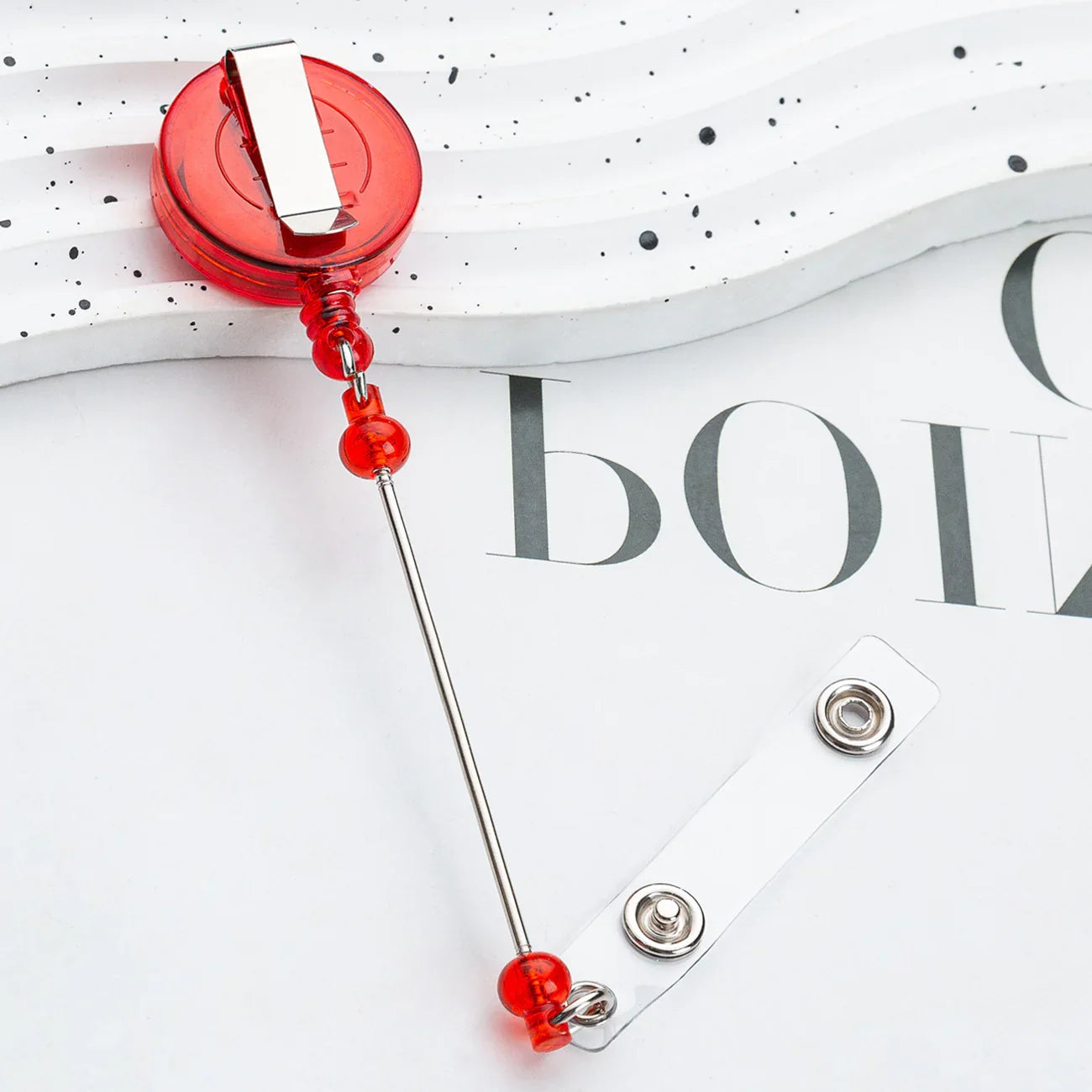 Card Holder Retractable Easy-pull Buckle DIY Beads Badge ID Easy-pull Pull Buckle