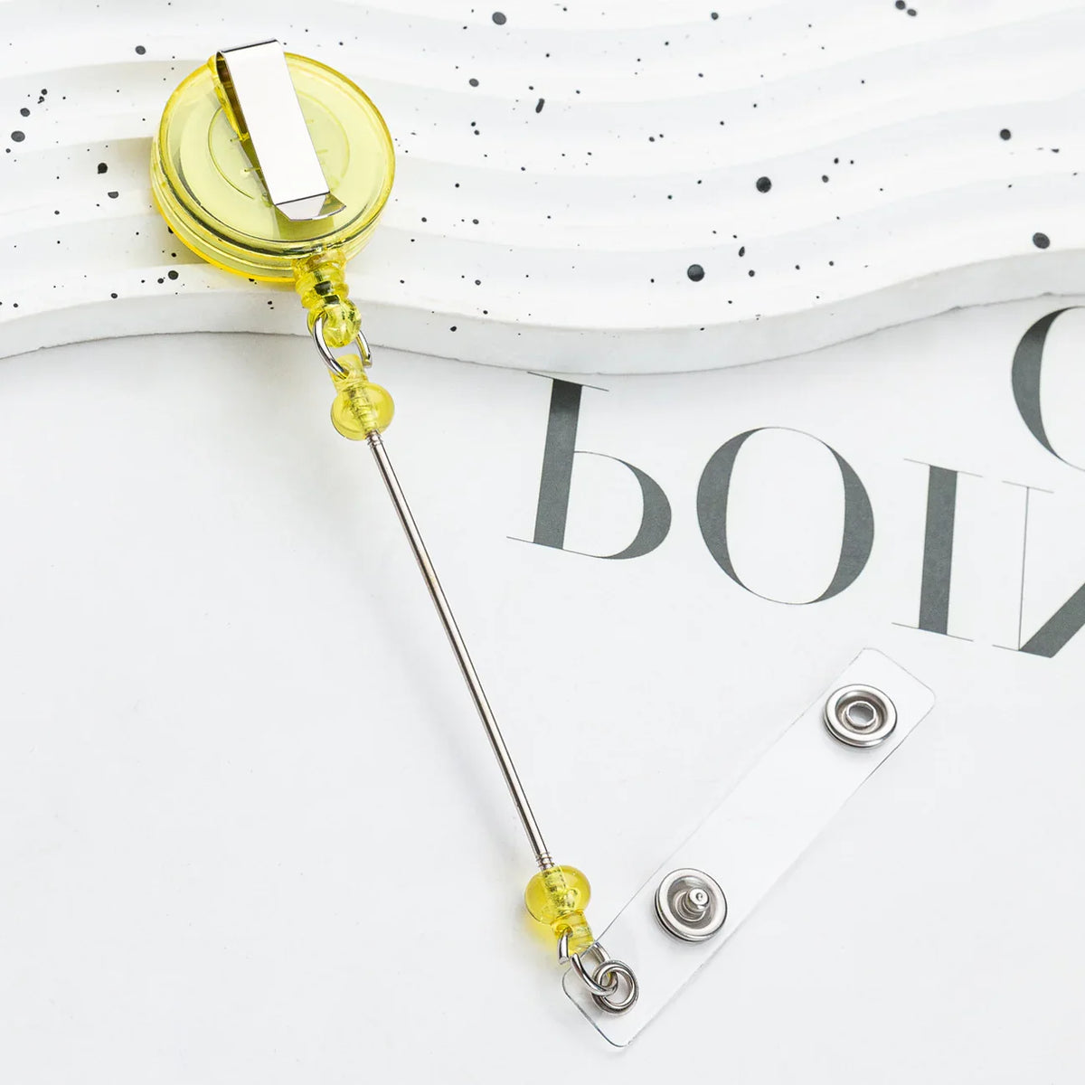 Card Holder Retractable Easy-pull Buckle DIY Beads Badge ID Easy-pull Pull Buckle | DIY Beadable Pen Craft Gift Idea