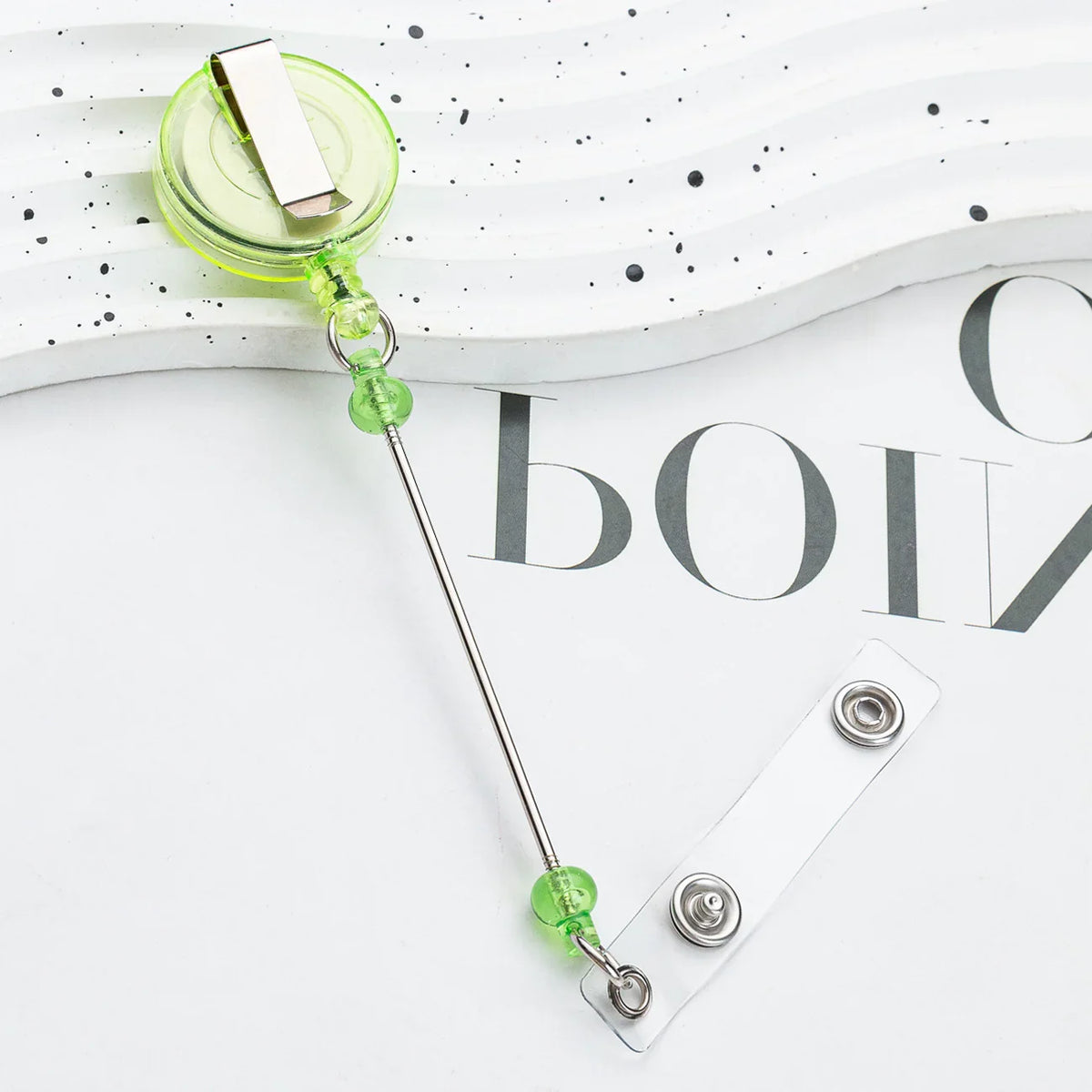 Card Holder Retractable Easy-pull Buckle DIY Beads Badge ID Easy-pull Pull Buckle | DIY Beadable Pen Craft Gift Idea