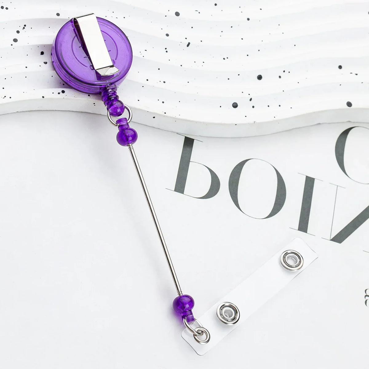 Card Holder Retractable Easy-pull Buckle DIY Beads Badge ID Easy-pull Pull Buckle | DIY Beadable Pen Craft Gift Idea