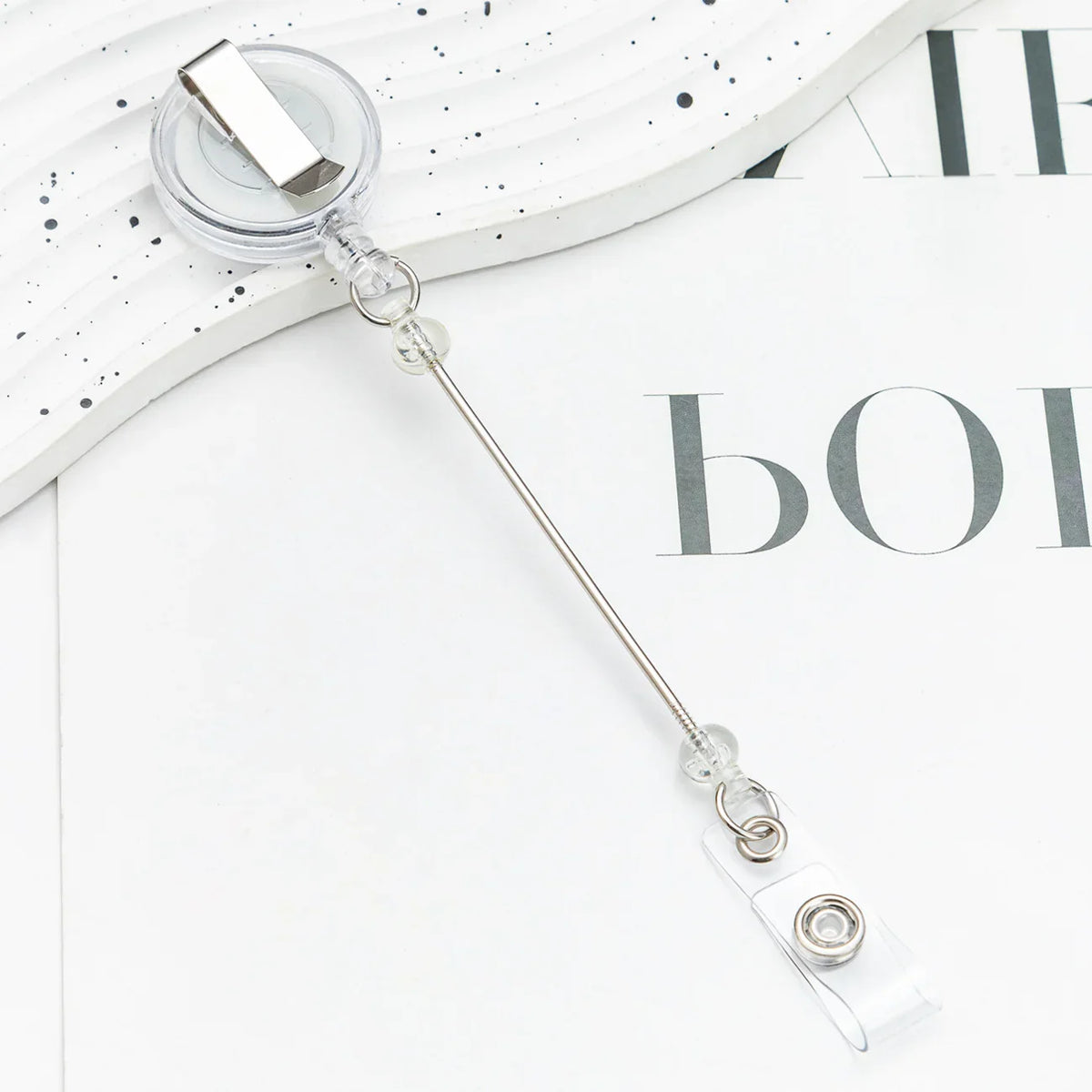 Card Holder Retractable Easy-pull Buckle DIY Beads Badge ID Easy-pull Pull Buckle | DIY Beadable Pen Craft Gift Idea