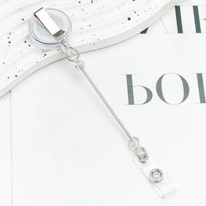 Card Holder Retractable Easy-pull Buckle DIY Beads Badge ID Easy-pull Pull Buckle