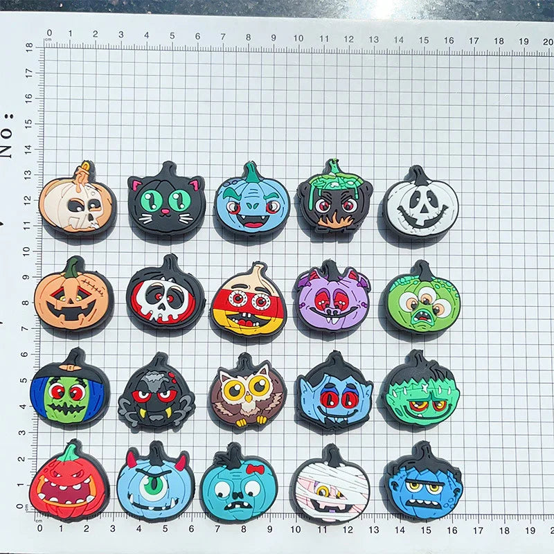 Cartoon Halloween Pumpkin Beaded Patch Focus Bead Jewelry | Silicone Focal Bead for DIY Keychain & Pen Wrap