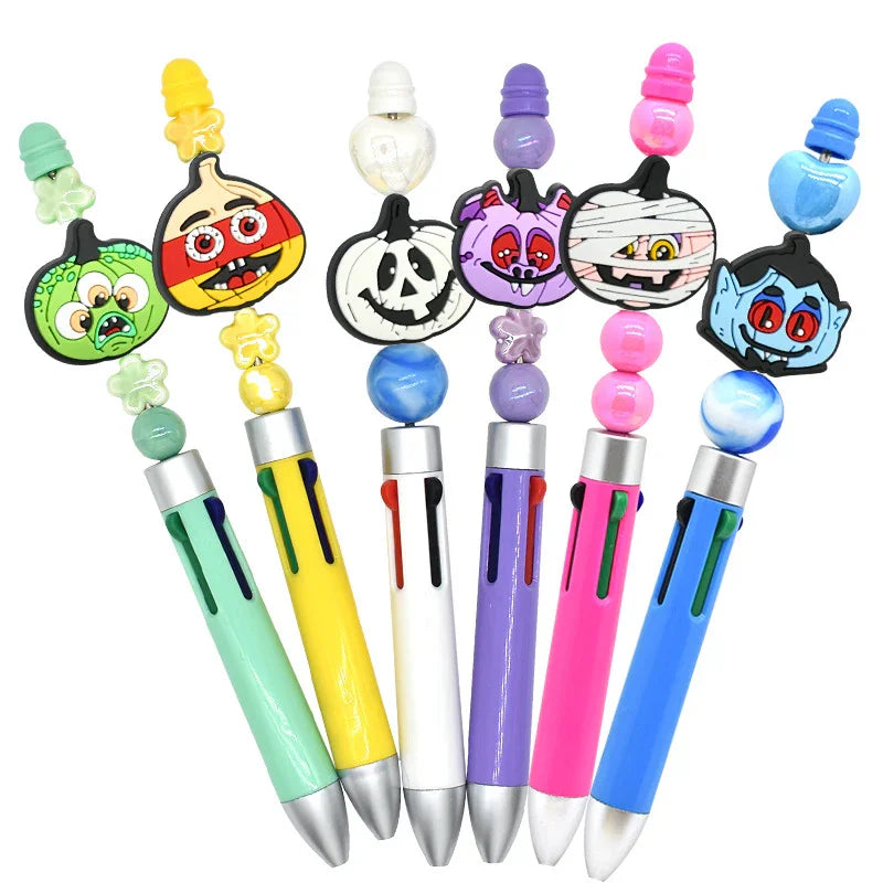 Cartoon Halloween Pumpkin Beaded Patch Focus Bead Jewelry | Silicone Focal Bead for DIY Keychain & Pen Wrap