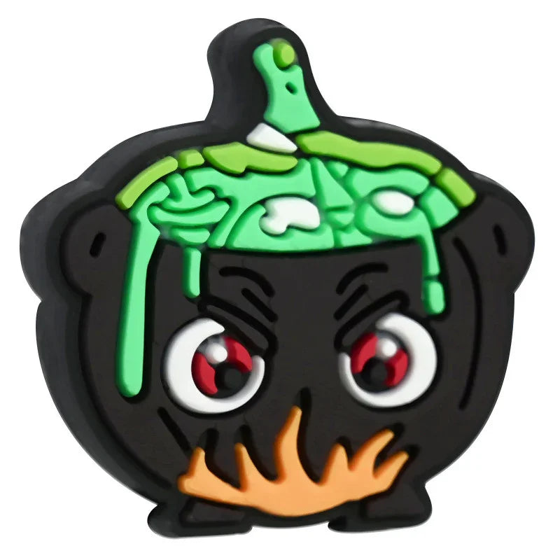 Cartoon Halloween Pumpkin Beaded Patch Focus Bead Jewelry | Silicone Focal Bead for DIY Keychain & Pen Wrap