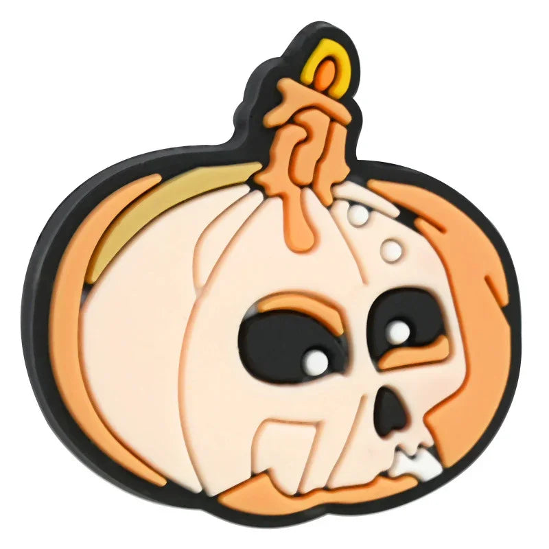 Cartoon Halloween Pumpkin Beaded Patch Focus Bead Jewelry | Silicone Focal Bead for DIY Keychain & Pen Wrap